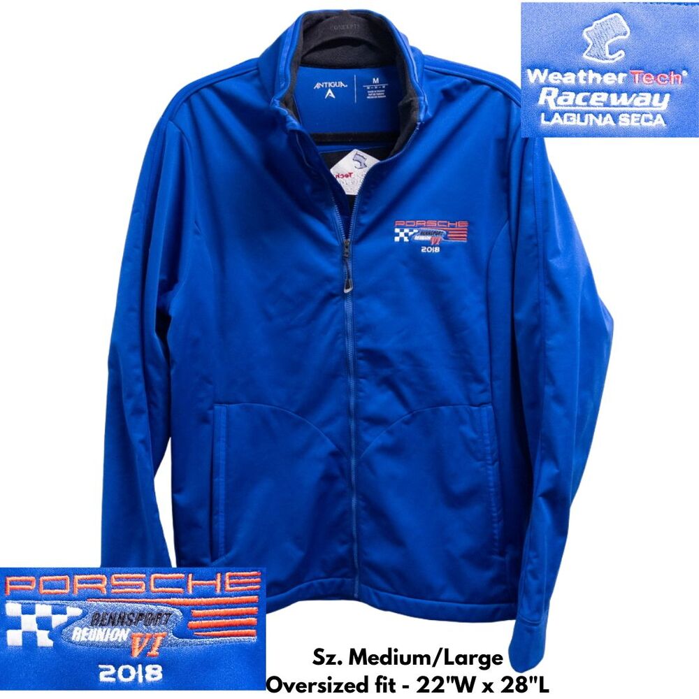 Porsche Rennsport Reunion VI 2018 Racing Jacket M Blue‎ Fleece Lined Softshell